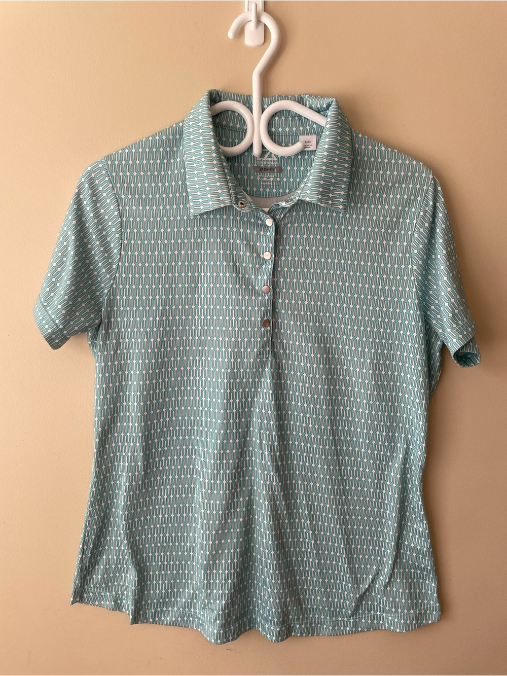 Cutter & Buck Women's Mint Green Short Sleeve Button-Down Polo